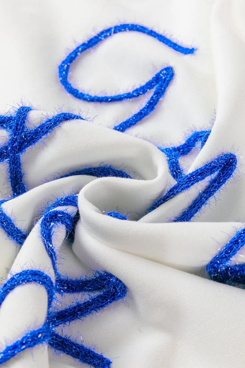 Gameday vibes white tinsel sweatshirt - Love Salve 