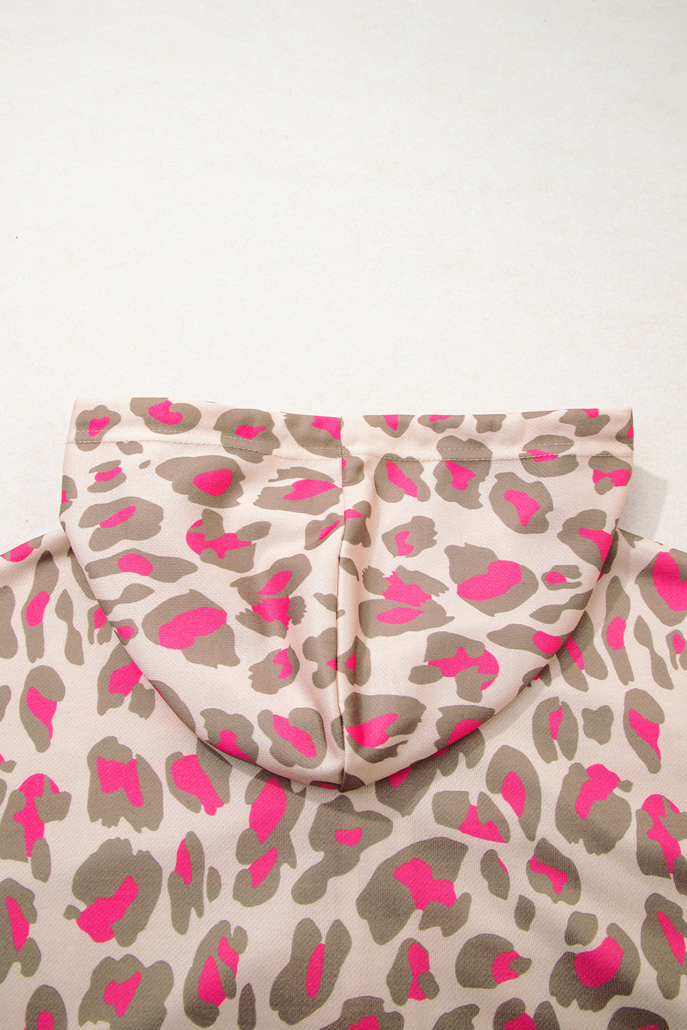 Rose Leopard Print Zip Up Hooded Sweatshirt Cozy Fashion