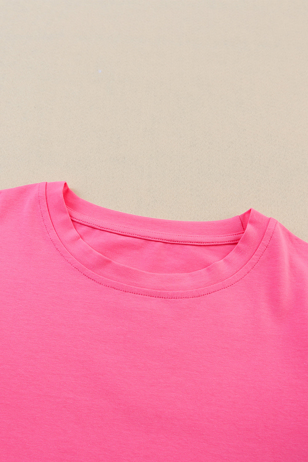 Pink Plain Round Neck Tulle Ruffle Sleeve Blouse Divine Design4U