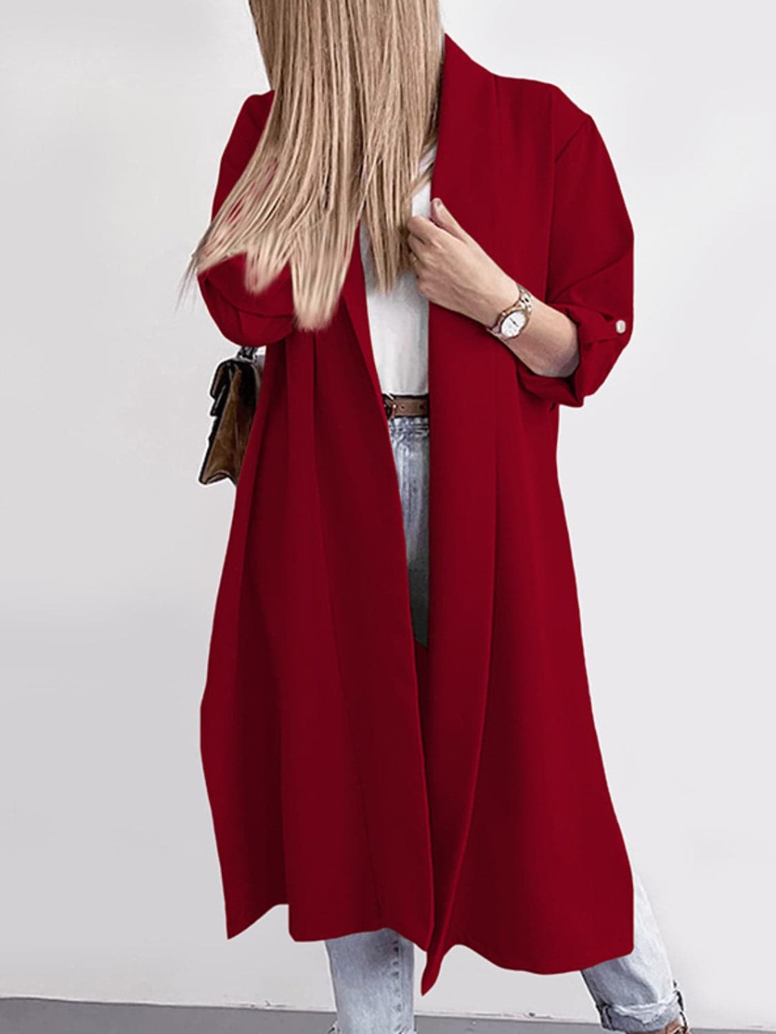 Chic open front trench coat