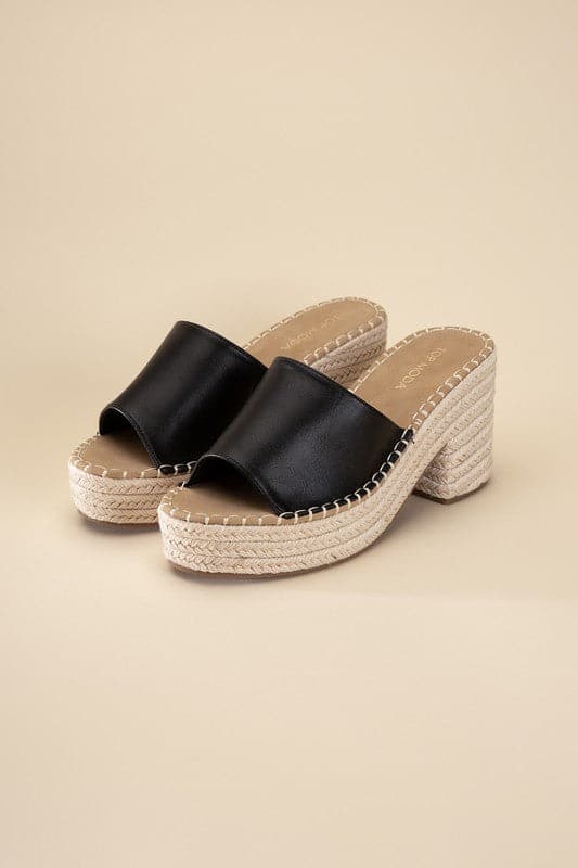 LOCK-1 Espadrille Mule Heels.