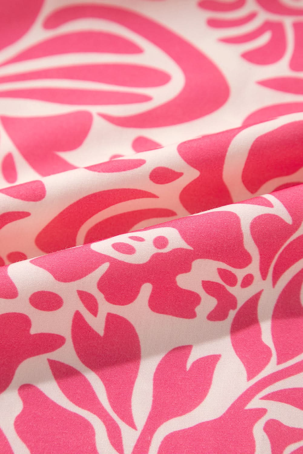 Pink Plus Size Floral Print Frilled Neck Puff Sleeve Top - Love Salve 