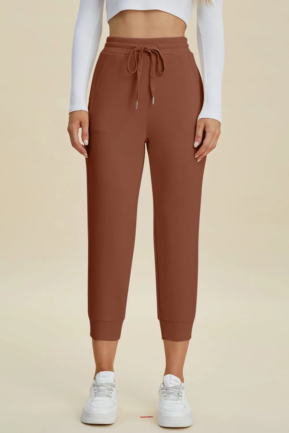ShopBasicbae: High Waist Cropped Scuba Pants - Love Salve