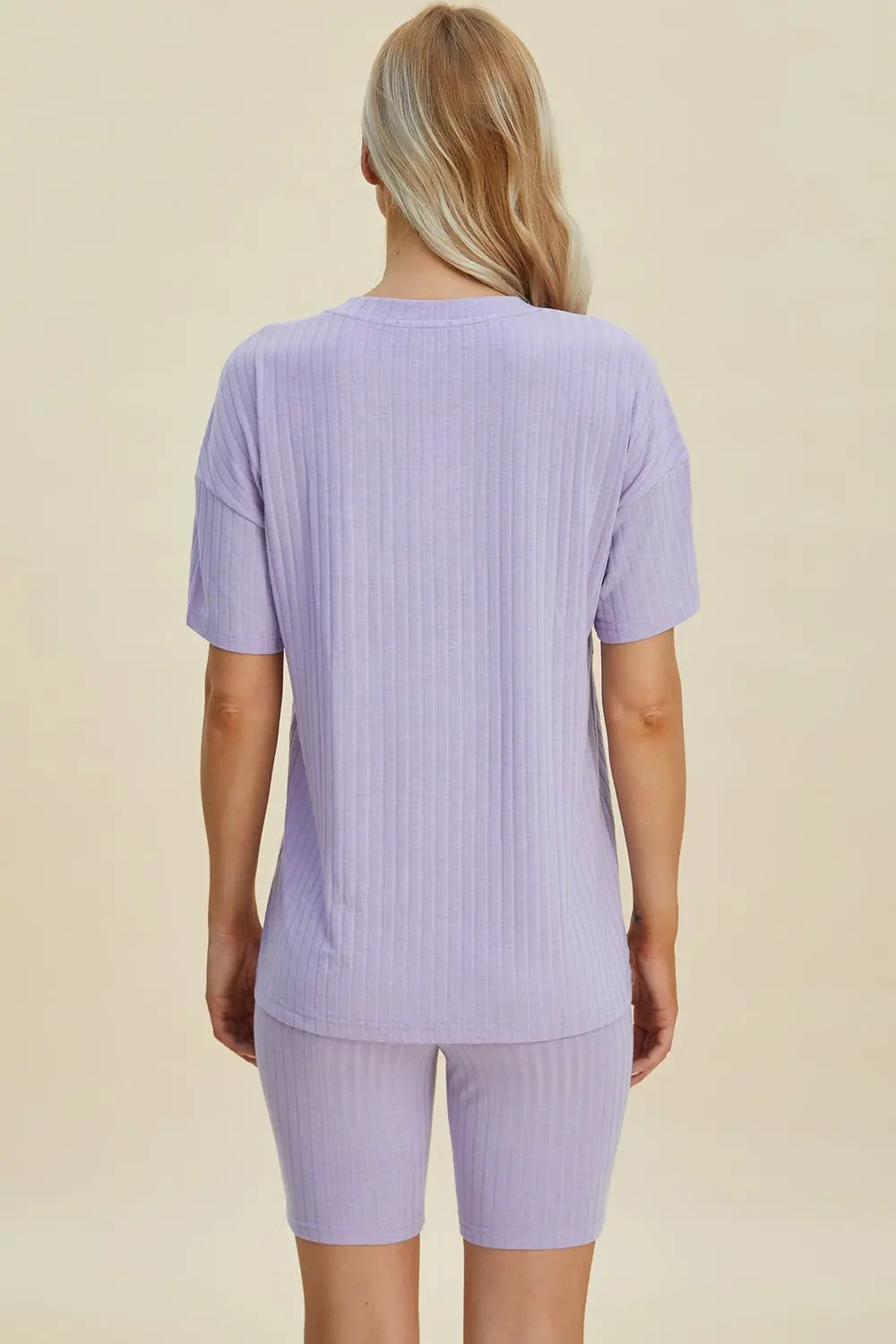 Basic Bae Full Size Ribbed V-Neck Short Sleeve Top and Shorts Set - Love Salve