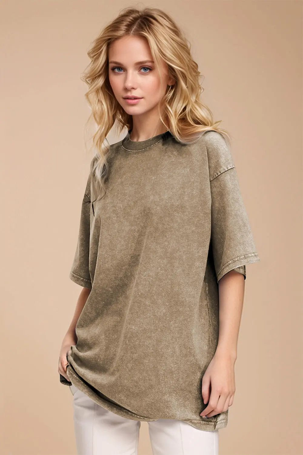Basic Bae Round Neck Half Sleeve T-Shirt - Love Salve