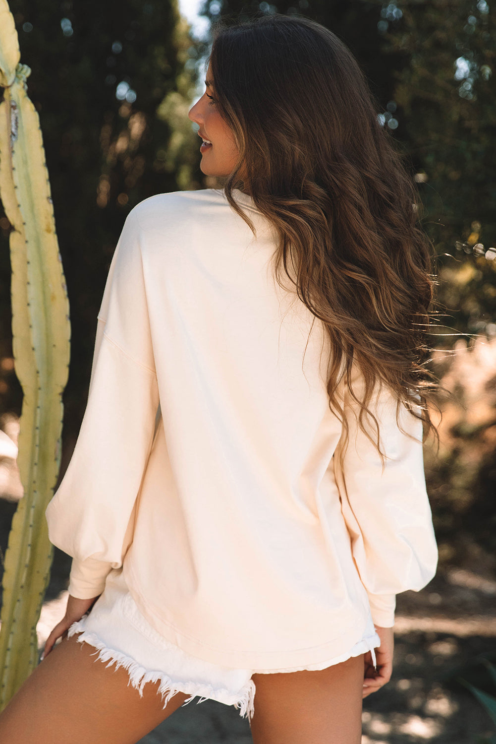 Apricot oversized long sleeve top