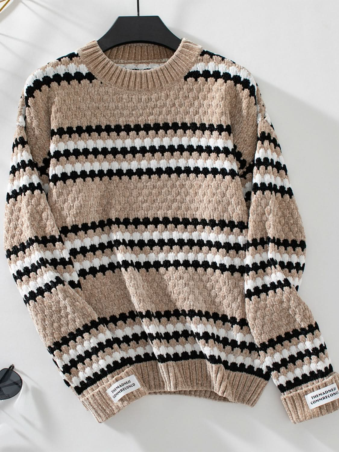 Striped Round Neck Long Sleeve Sweater