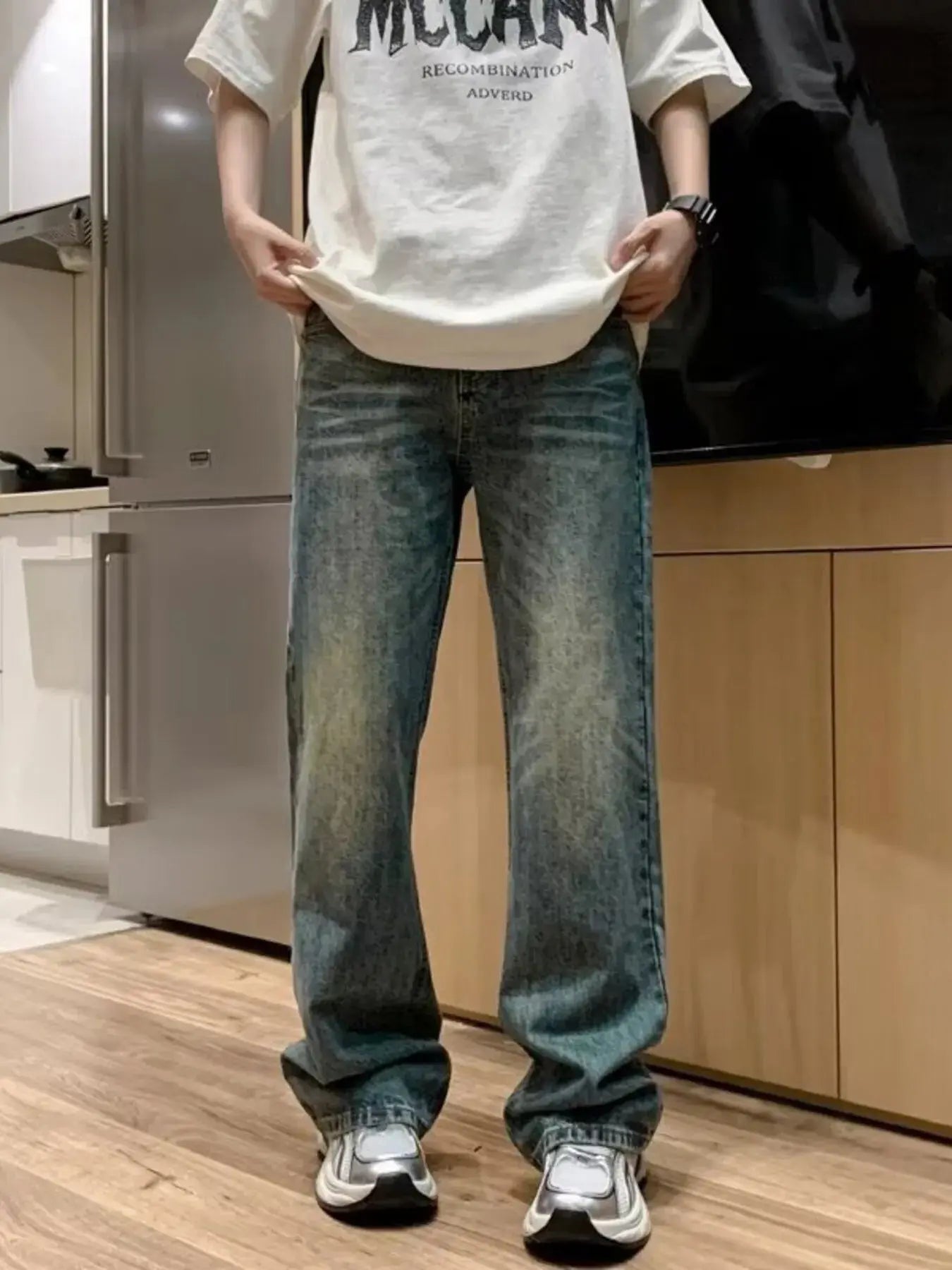 Men's Full Size Wash Loose Fit Jeans Plus Size Simply Love