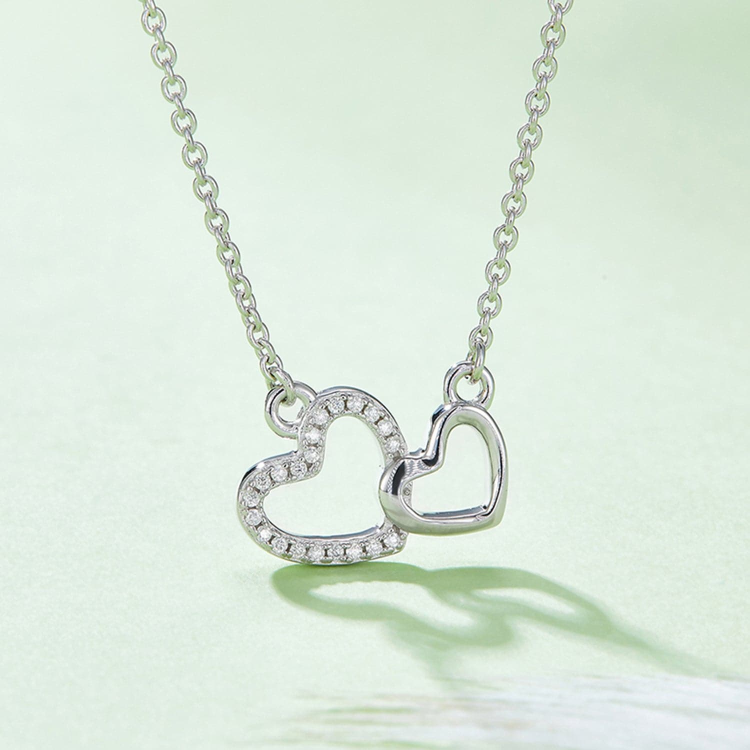 Moissanite 925 Sterling Silver Heart Necklace.