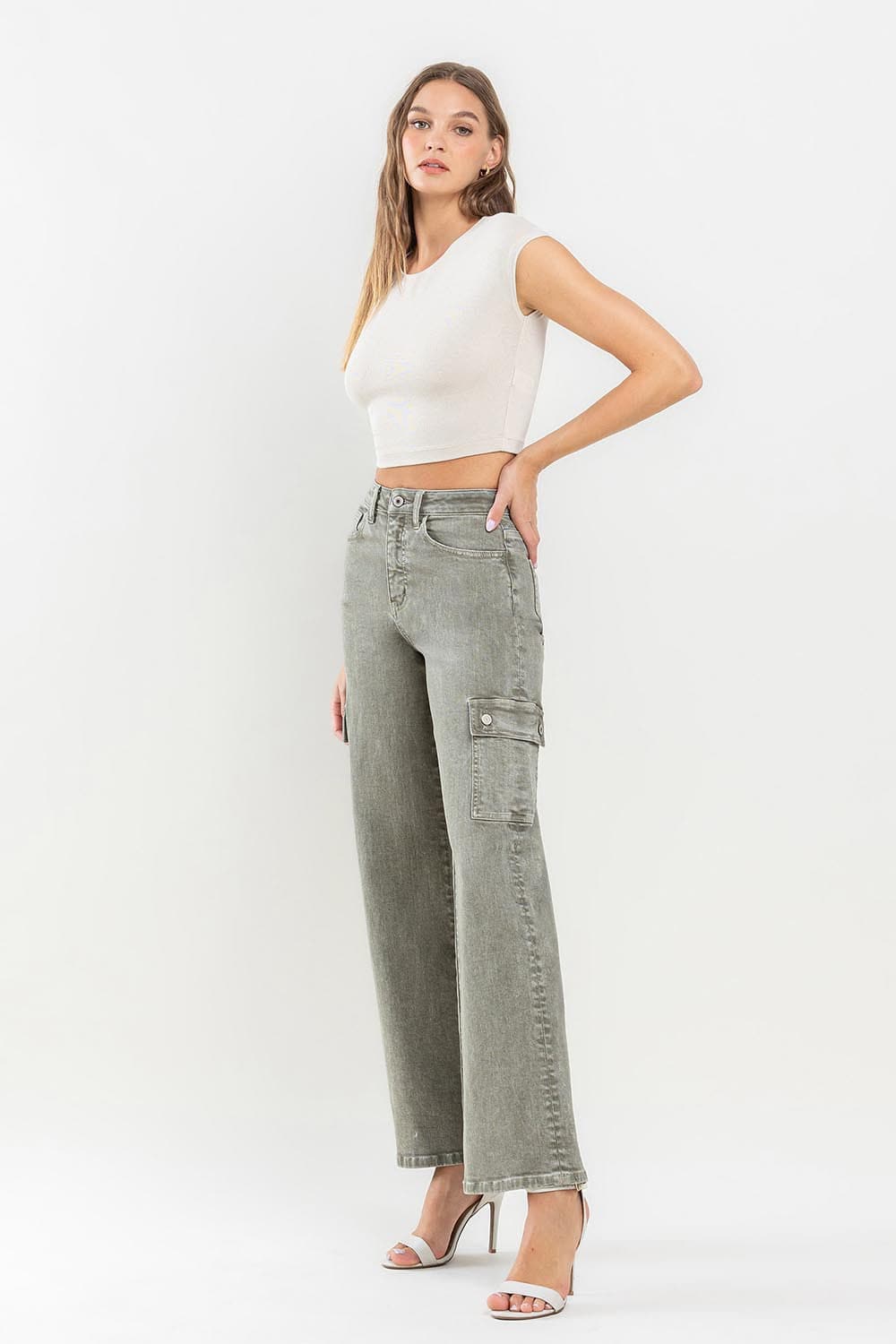 Vervet by Flying Monkey 90's Super High Rise Cargo Jeans.