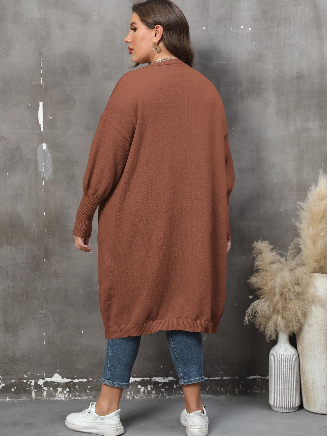 Plus Size Long Sleeve Pocketed Cardigan Coco’s Tee Boutique