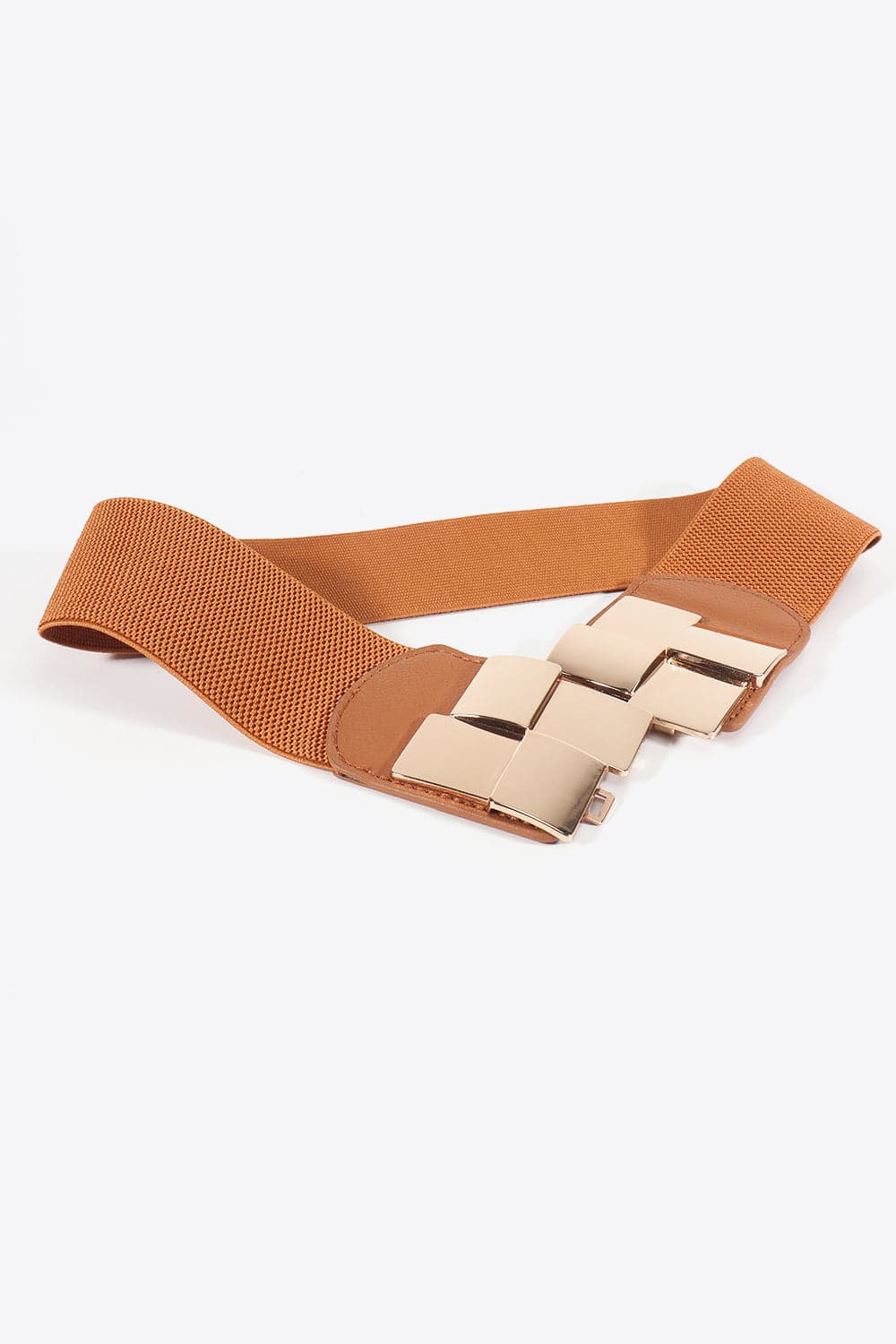 Geometric Buckle Elastic Wide Belt.