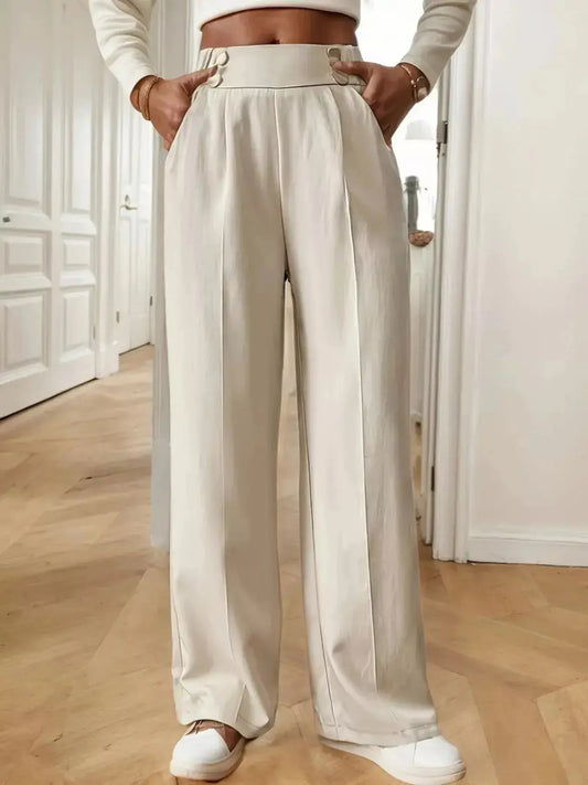 Full Size High-Waisted Wide-Leg Pants Plus Size Simply Love