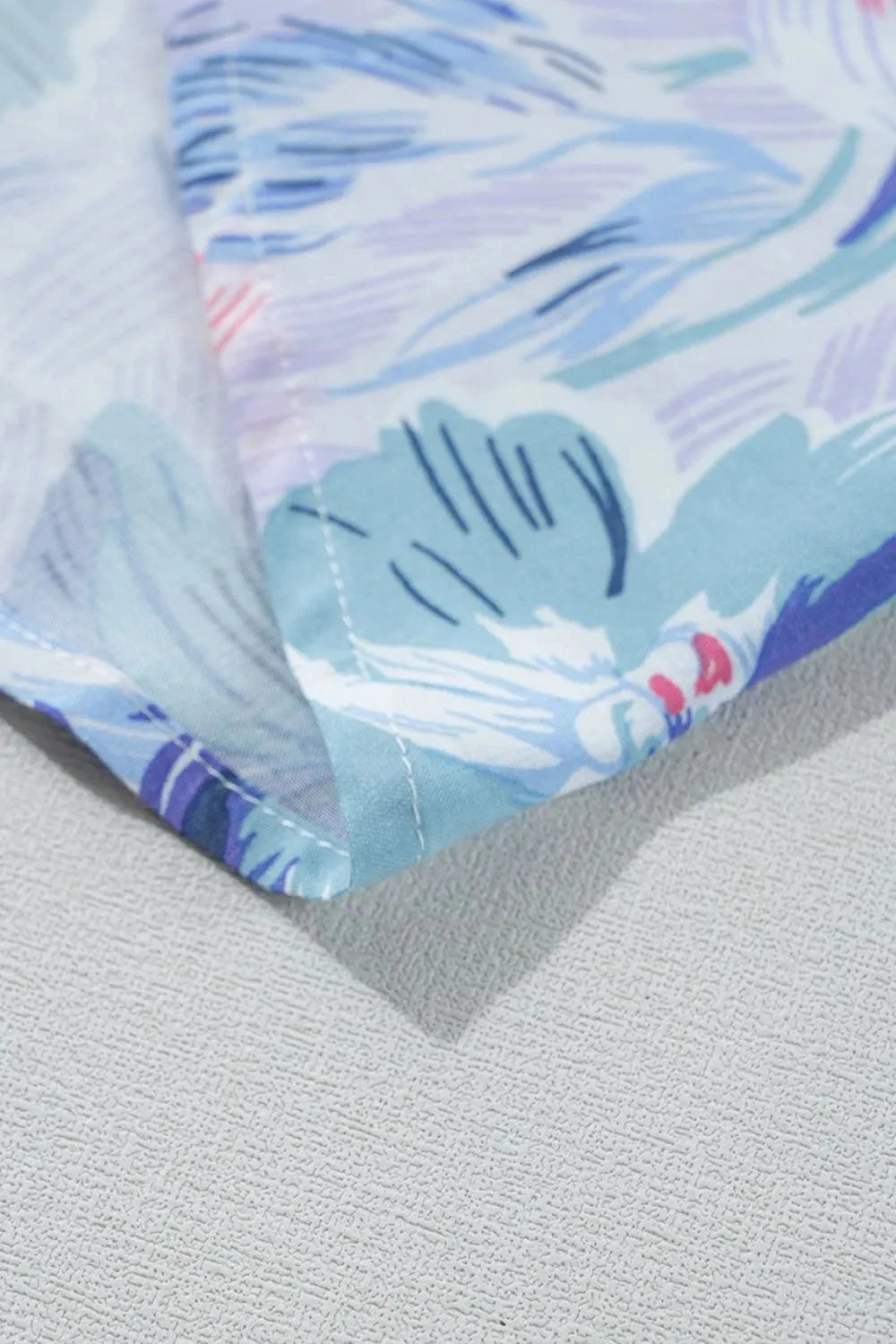 Floral Spaghetti Strap Surplice Neck Shirred Waist Mini Dress Simply Love