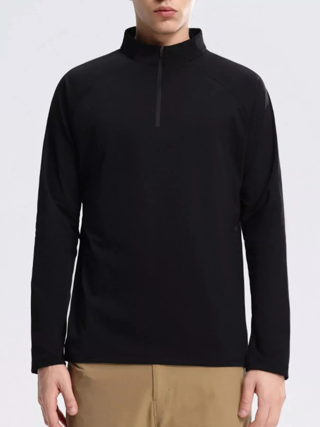 Men's Plus Size Half-Zip Long Sleeve Sweatshirt Simply Love