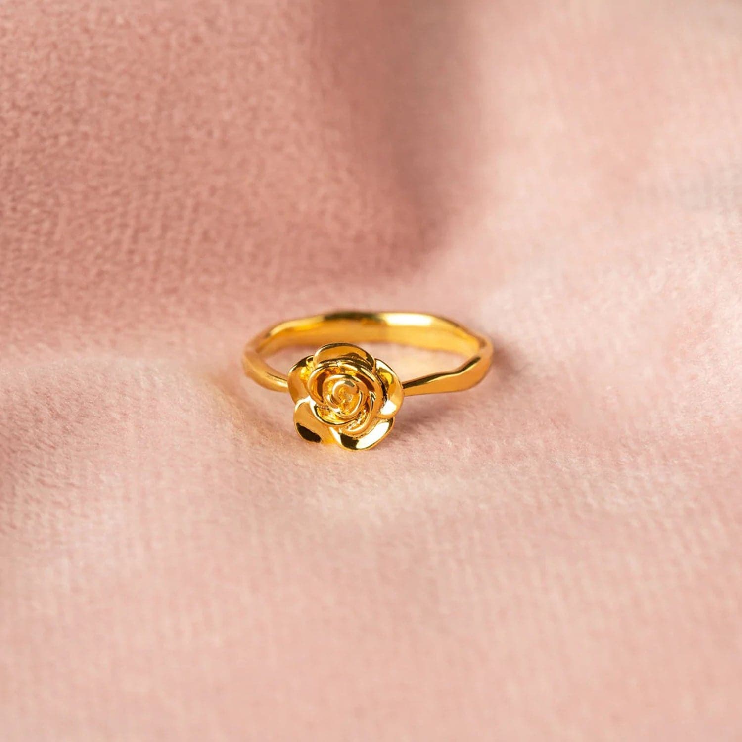 Rose Shape 18K Gold-Plated Ring.