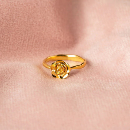 Rose Shape 18K Gold-Plated Ring.