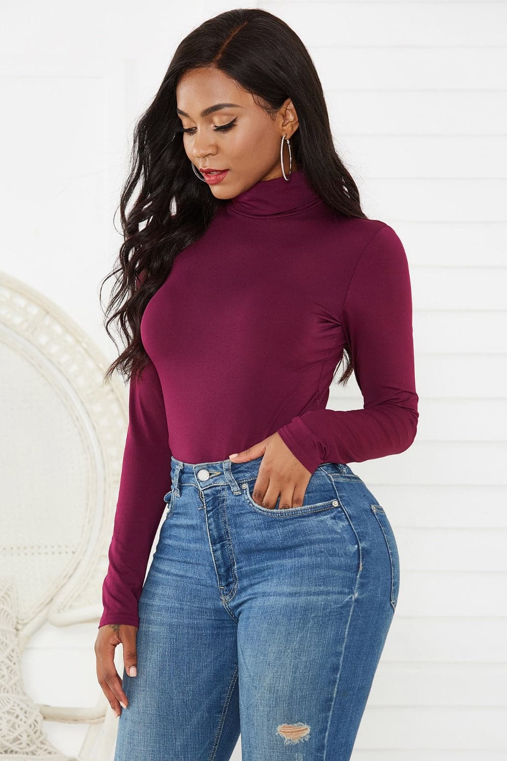 Turtleneck Long Sleeve Bodysuit.