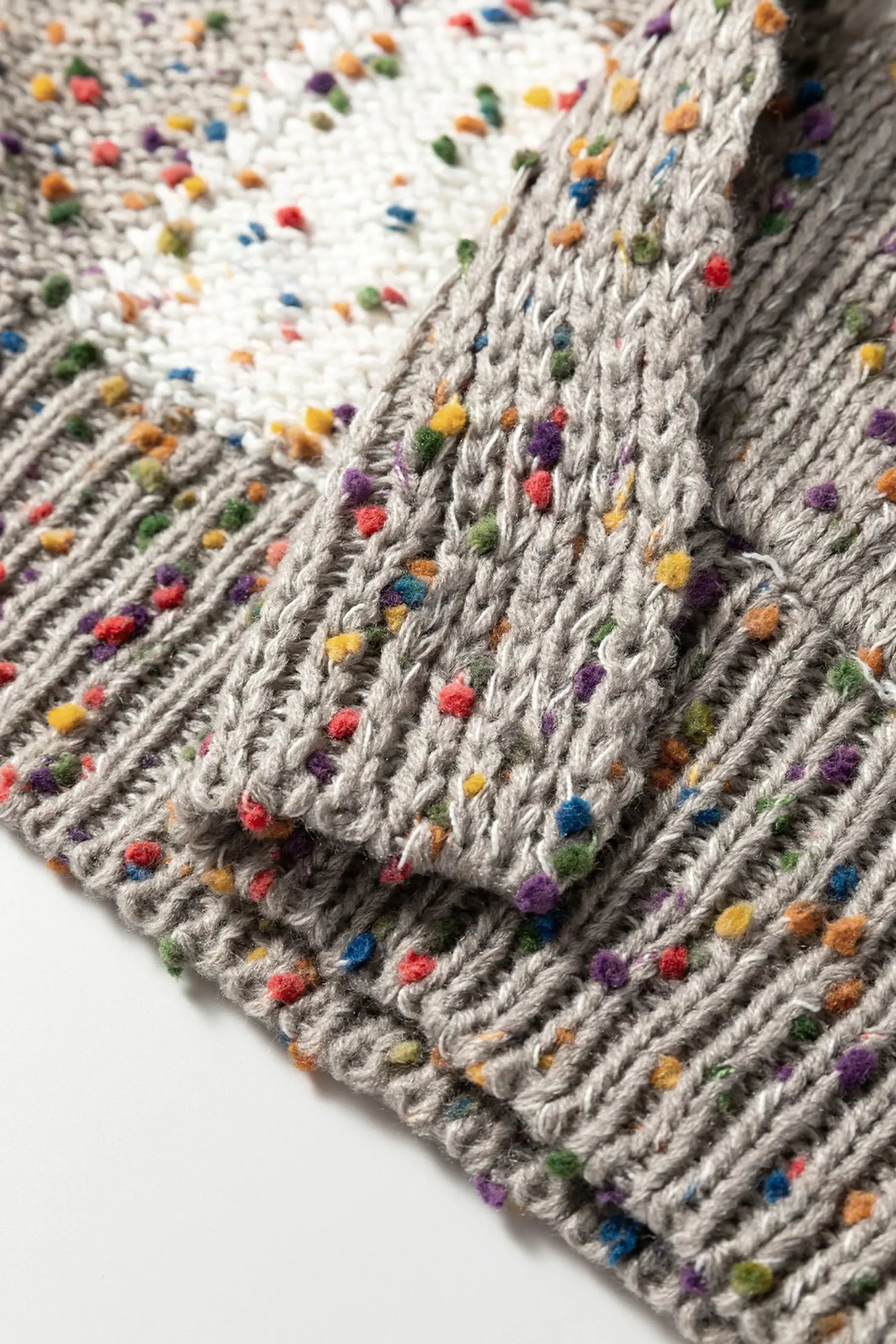 Brown Confetti Dot Checkered Print Open Cardigan with Pockets Dear-Lover Dropshipping