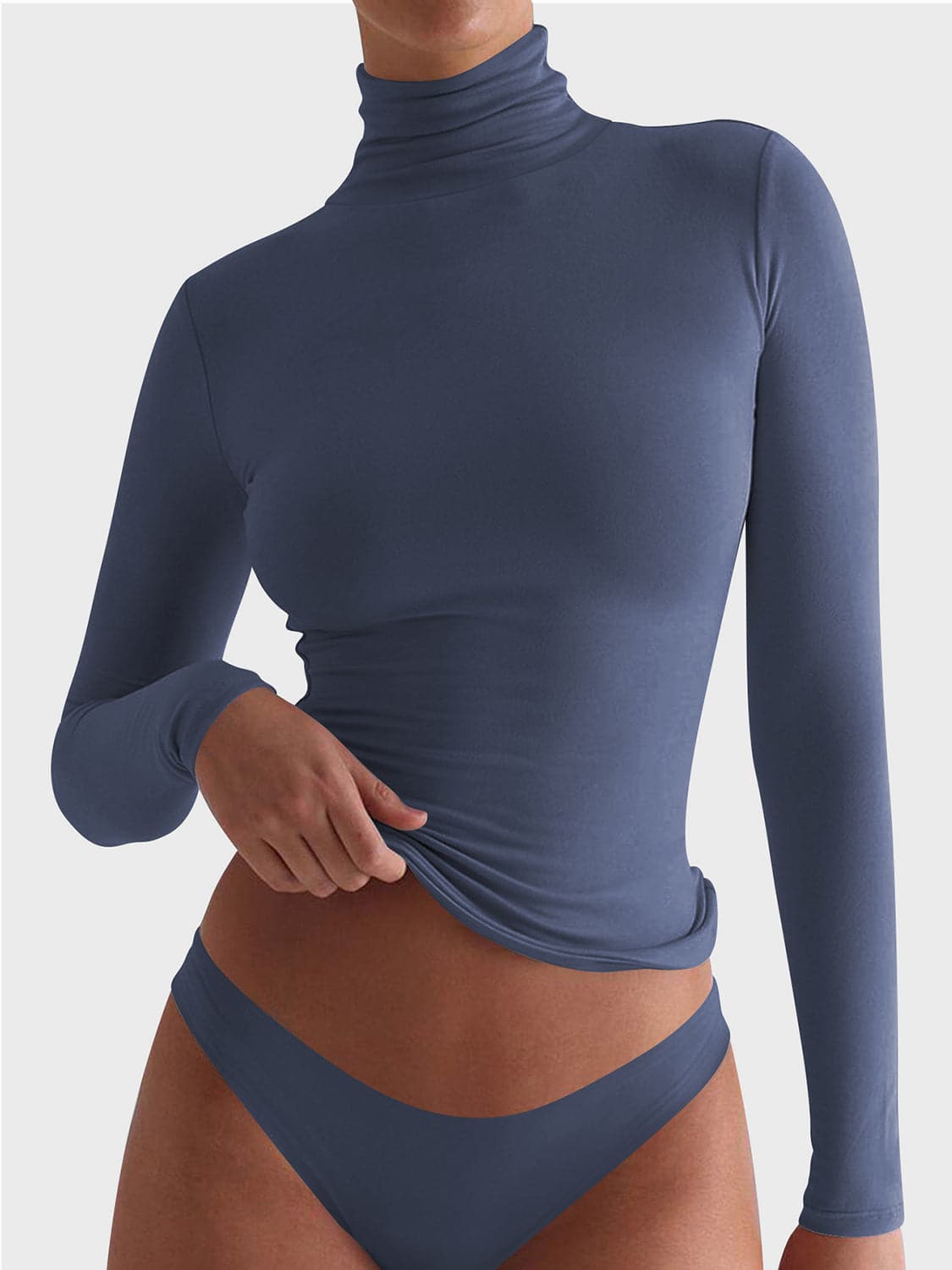 Turtleneck Long Sleeve T-Shirt.