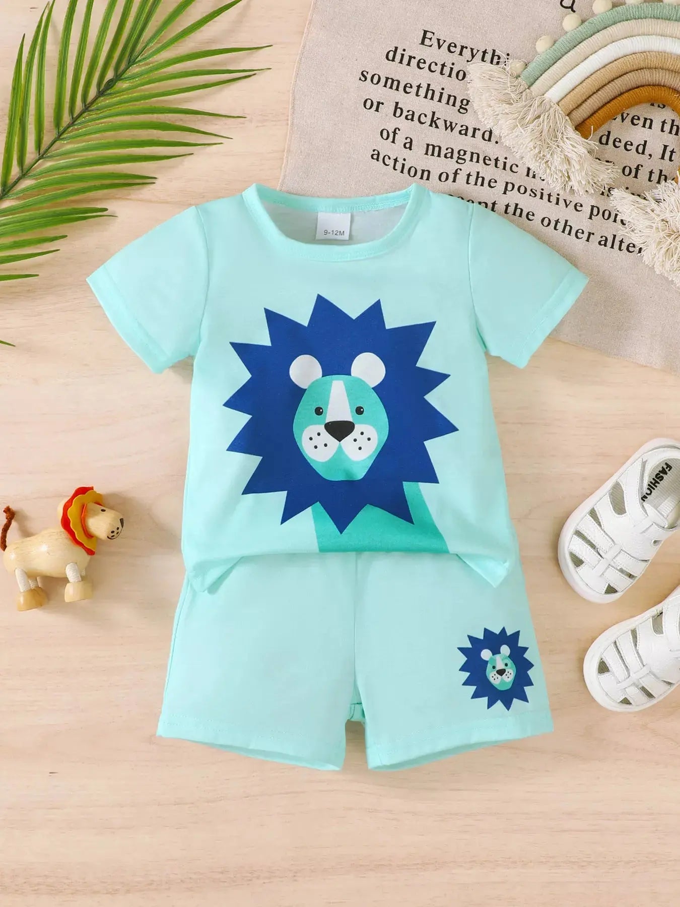 Children's Lion Short Sleeve Top and Shorts Set Simply Love
