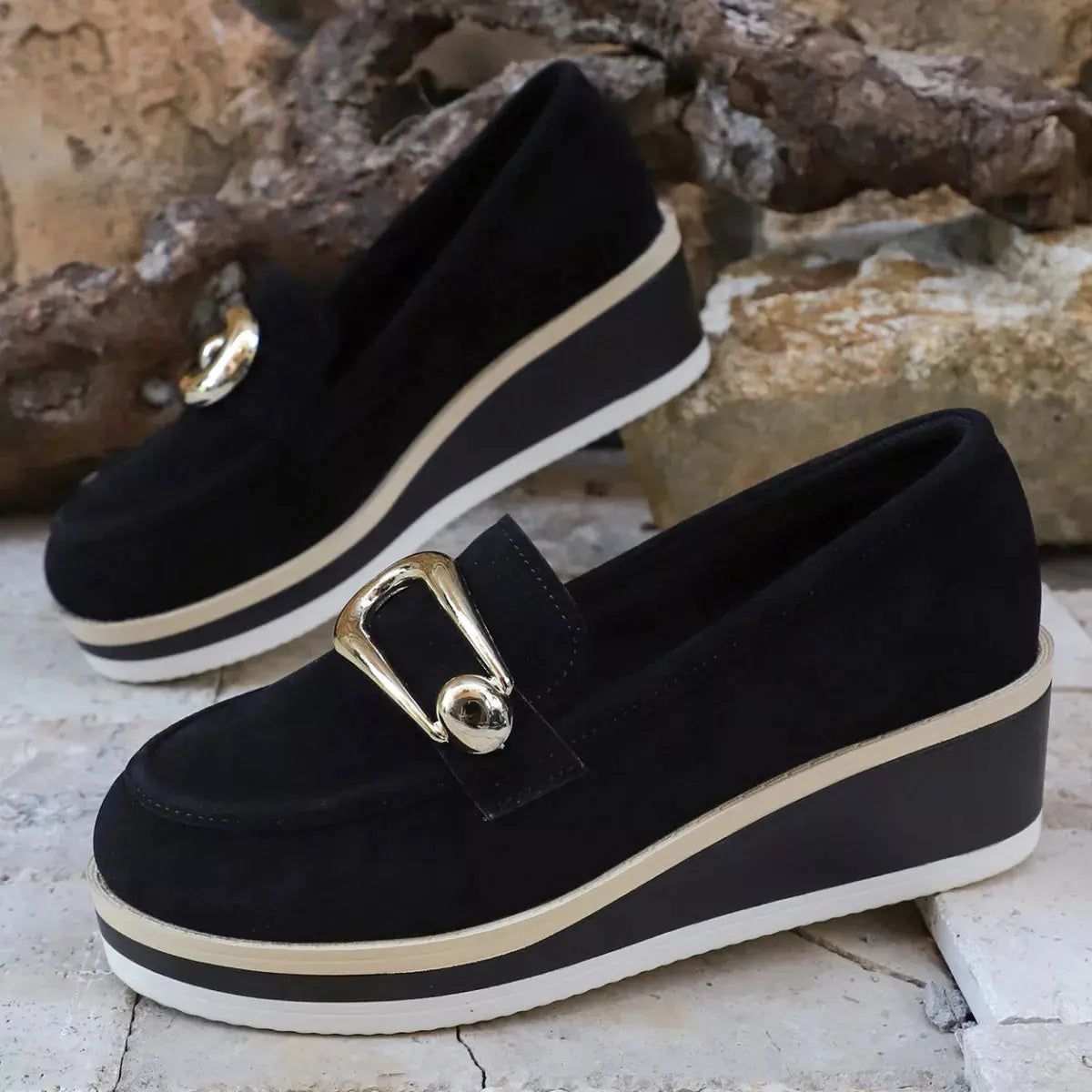 Round Toe Wedge Loafers Simply Love