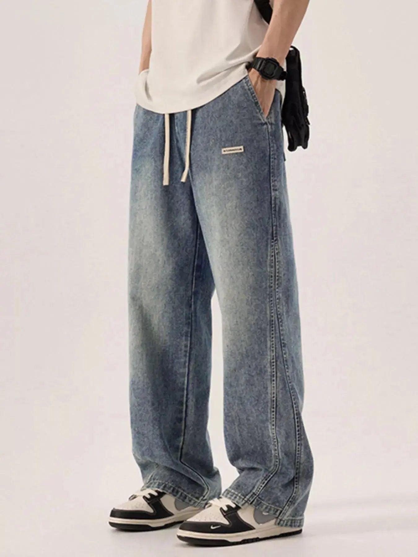 Men's Plus Size Vintage Wash Loose Fit Jeans Simply Love