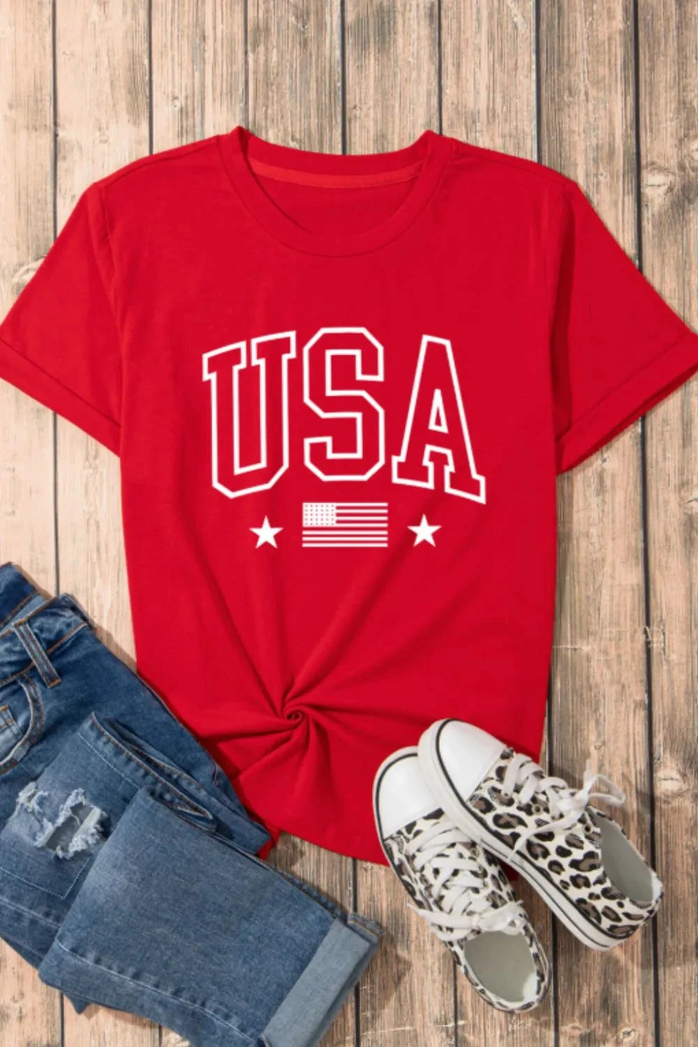 USA American Flag Crewneck T Shirt Simply Love