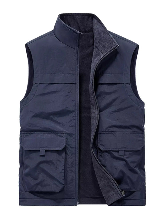 Men's Plus Size Zip Up Fleece Lined Vest Simply Love