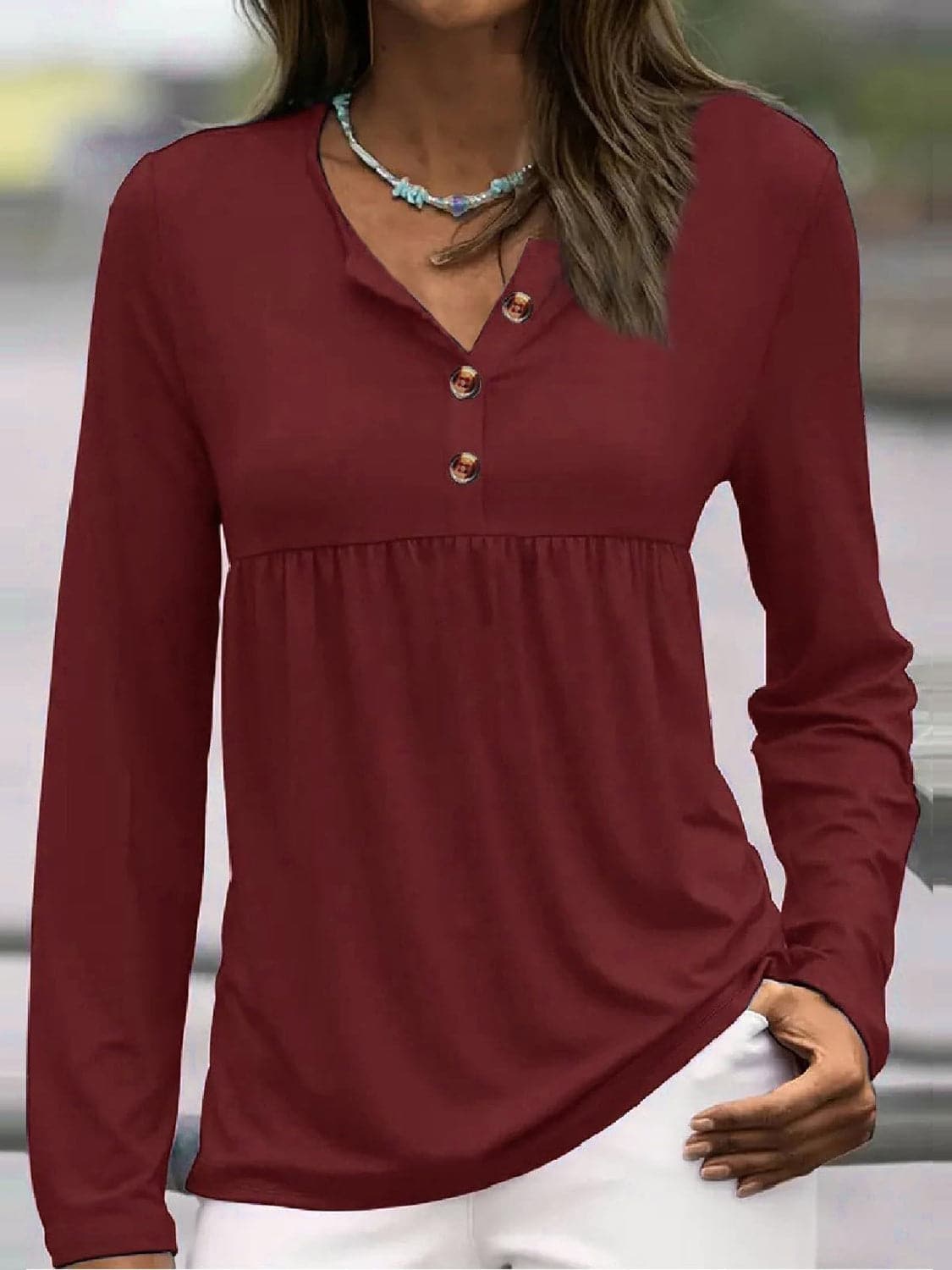 Chic button-down long sleeve tee