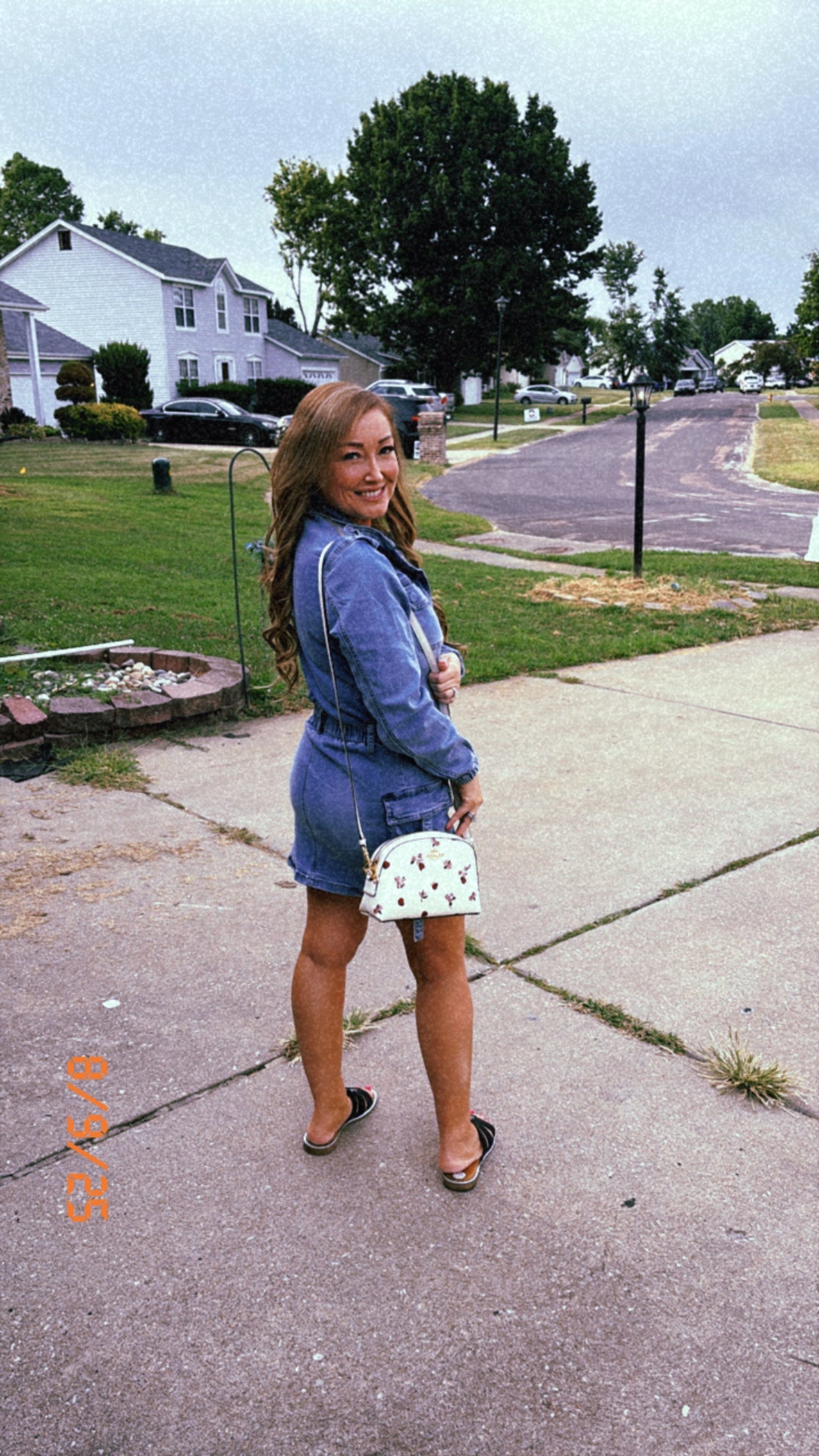 Interior view of Coco’s Tee Boutique Long Sleeve Denim Romper Skirt, showing brand label and quality stitching.