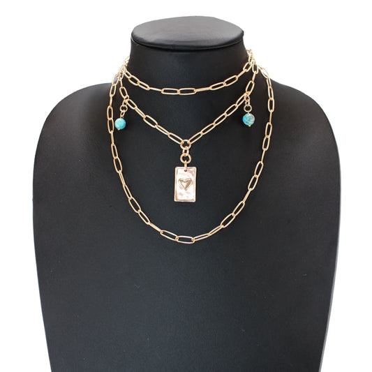 Take a Deep Breath and Let That Shit Go Heart Klink Necklace Katia Designs