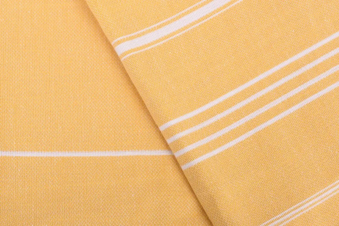 Mustard Monaco Turkish Towel 40 Inch by 70 Inch Eco Friendly Quick Drying Absorbent Beach Bath Scarf Blanket - Love Salve 