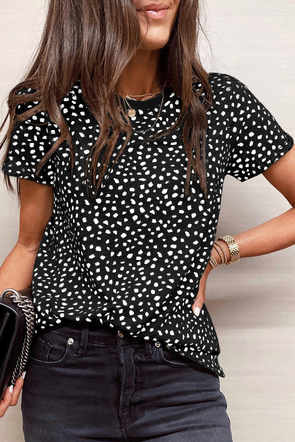 Apricot Cheetah Print Casual Crew Neck T Shirt - Product image 22 T Shirts by Divine Design4U