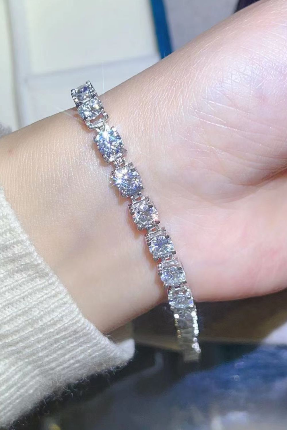 10 Carat Moissanite Platinum-Plated Bracelet Coco’s Tee Boutique