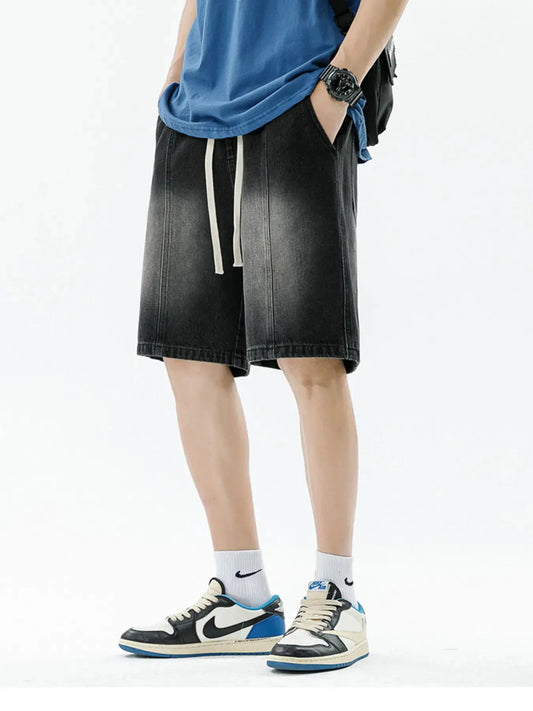 Men's Full Size Gradient Wash Denim Shorts Plus Size Simply Love