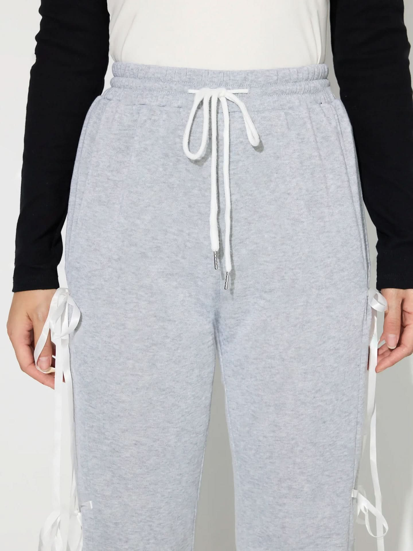 Bow Accent Drawstring Trousers