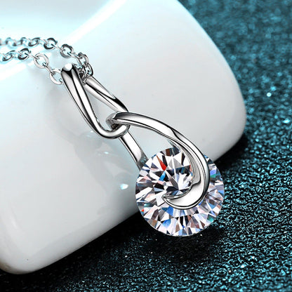 2 Carat Moissanite 925 Sterling Silver Necklace.