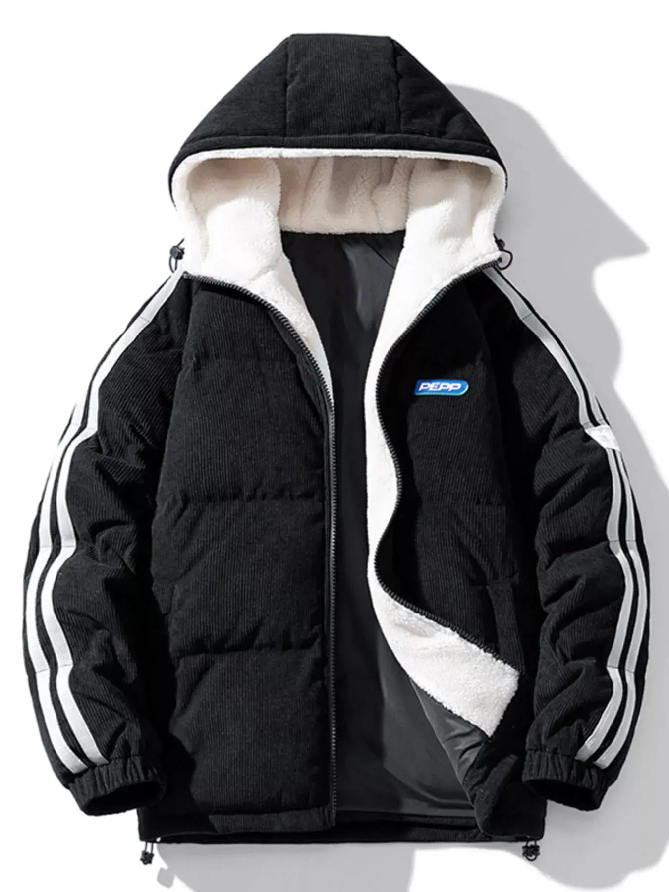 Men's Plus Size Hooded Zip Up Padded Jacket Simply Love