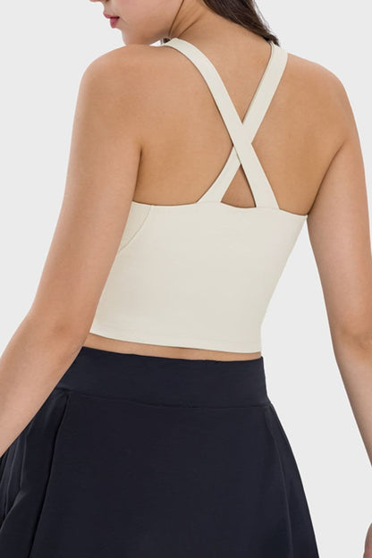 Crisscross Grecian Neck Active Cami.