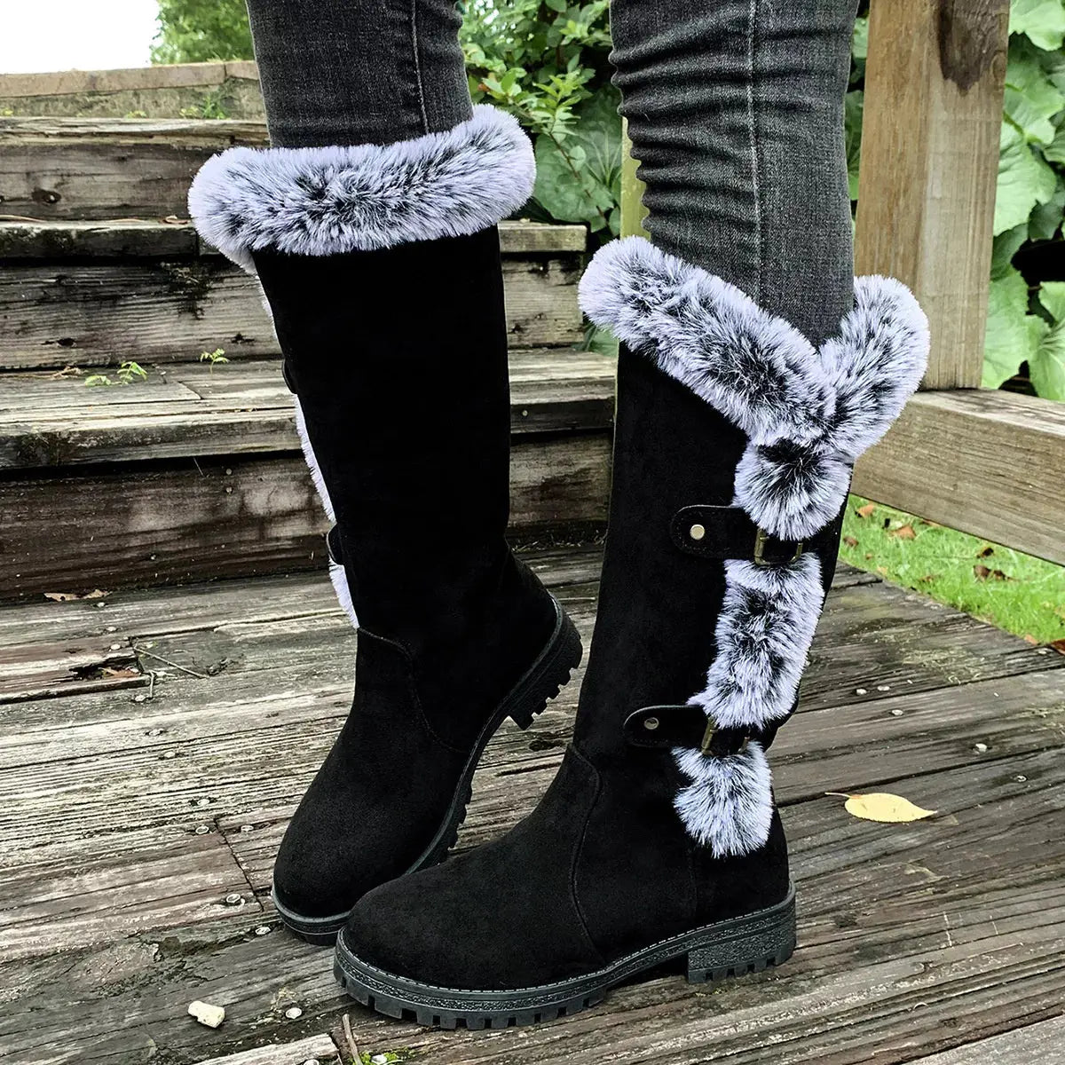 Round Toe Block Heels Boots Simply Love