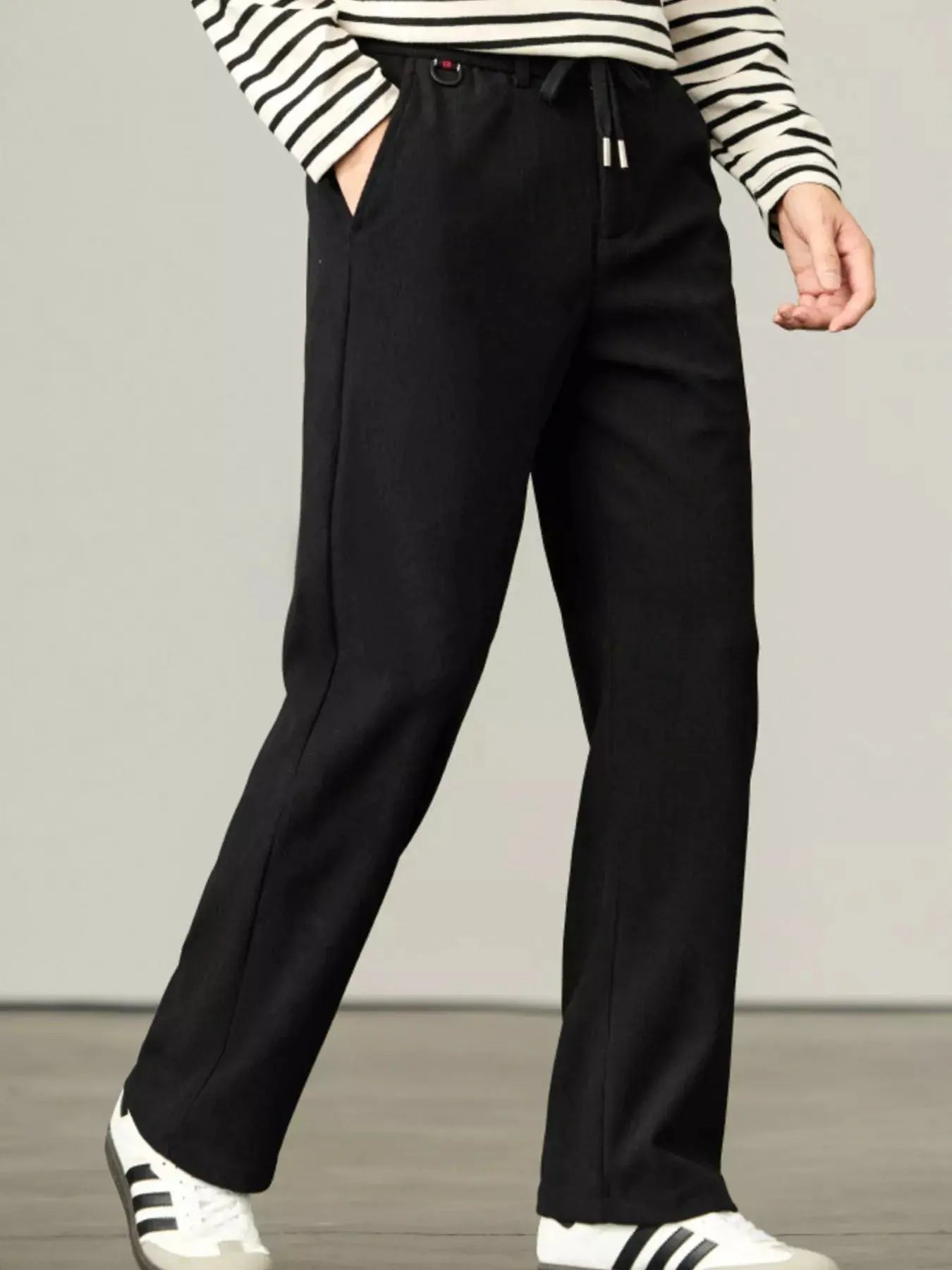 Men's Plus Size Straight-Leg Drawstring Pants Simply Love
