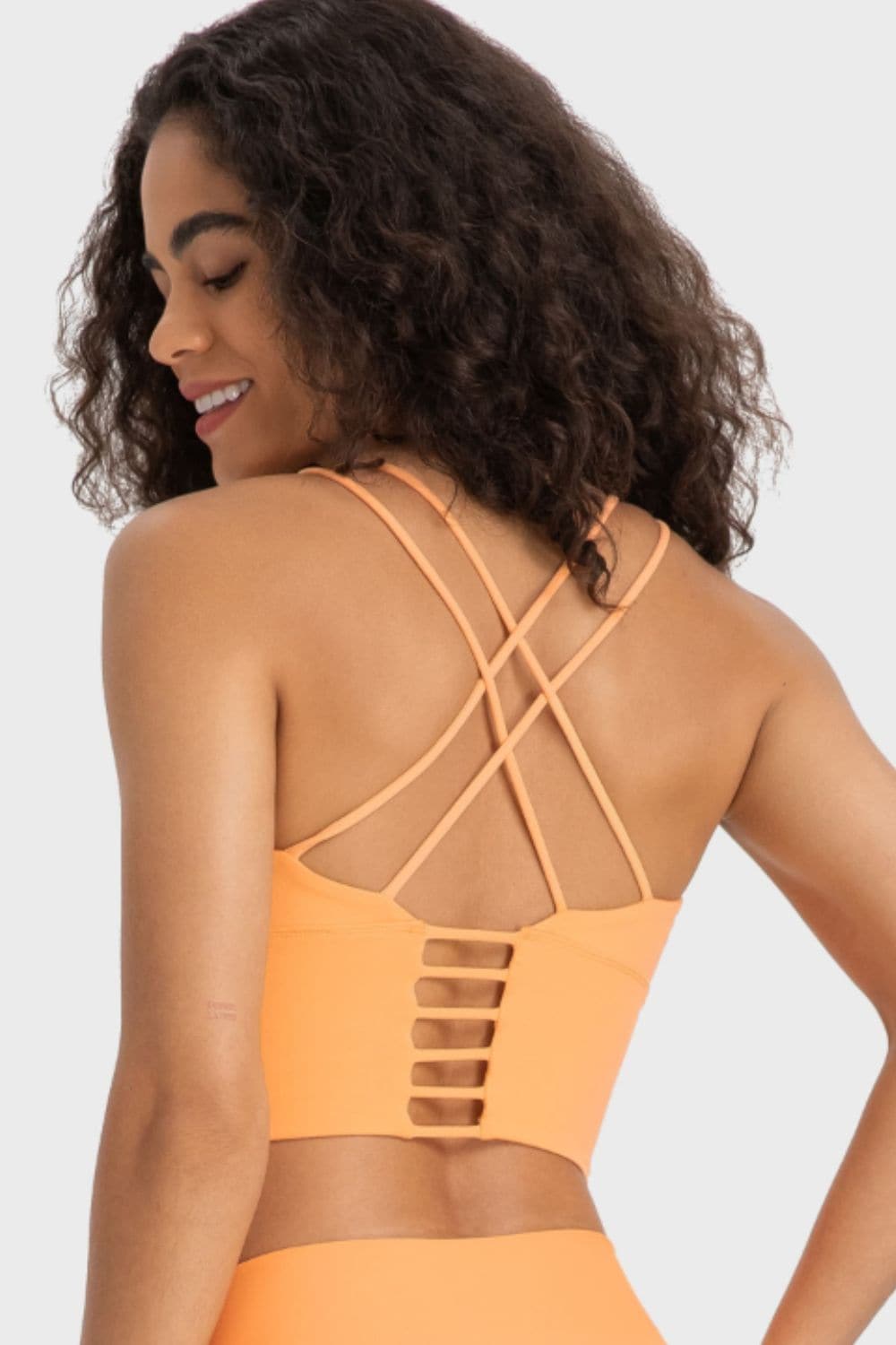 Crisscross Back Ladder Detail Sports Bra.