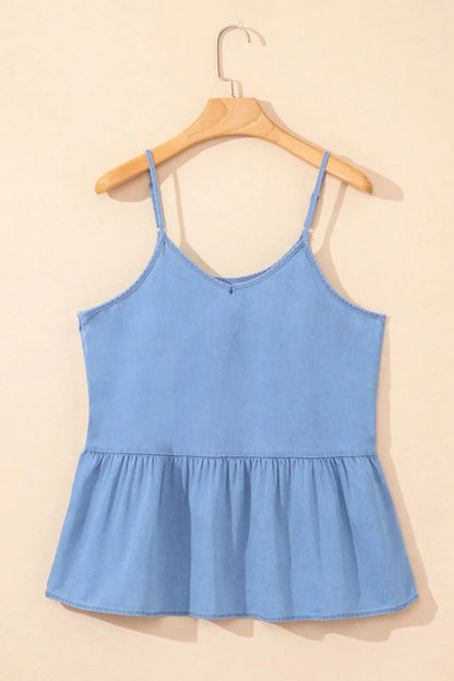 Simply Love: Ruffled Denim Tank