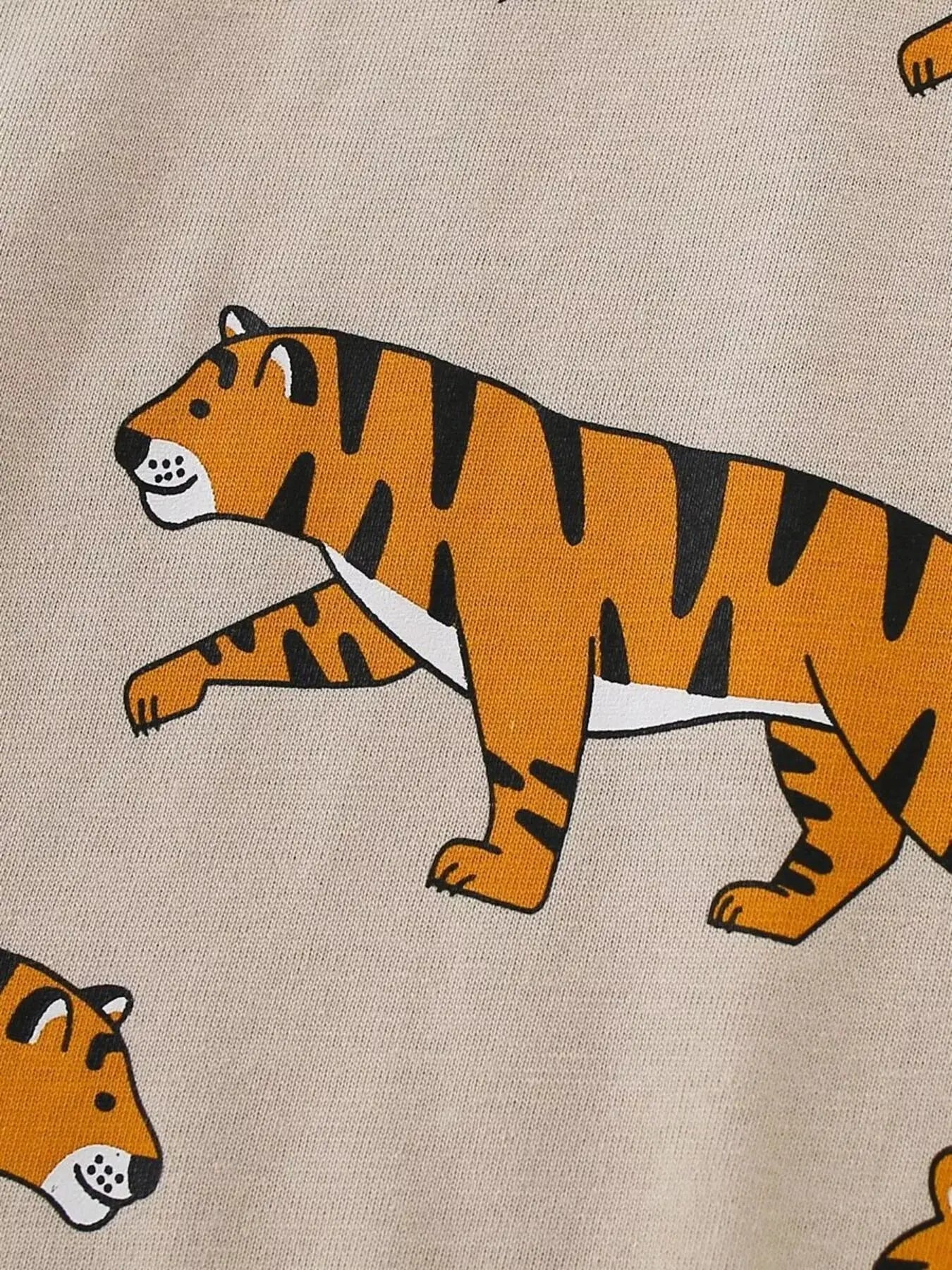 Children's Tiger Print Crew Neck Short Sleeve T-Shirt Simply Love