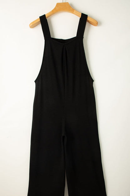 Buttoned Wide Leg Overalls.