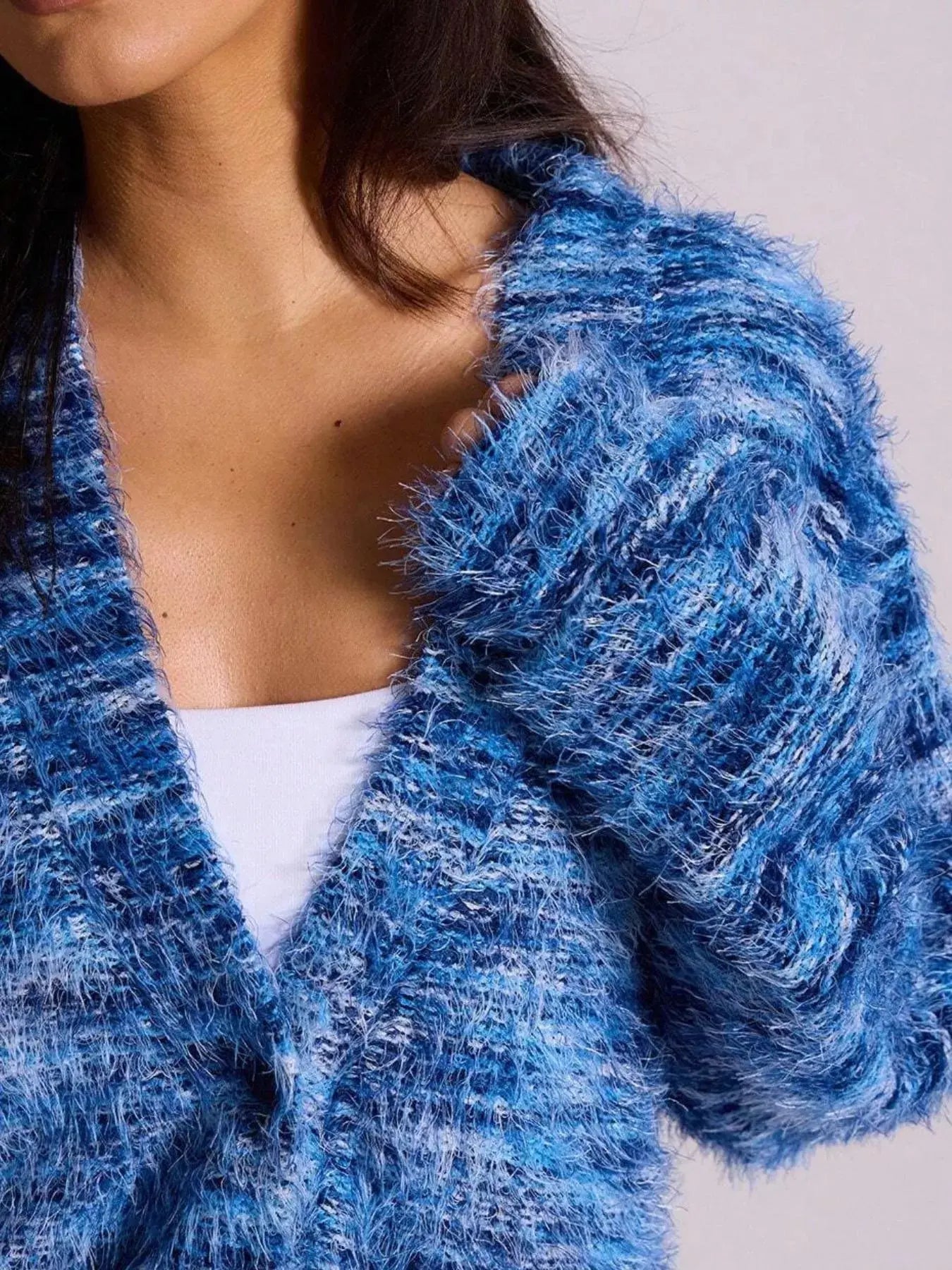 Textured Knit Button-Down Cardigan Simply Love