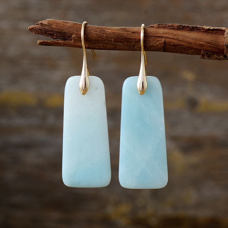 Natural Stone Geometric Shape Earrings.