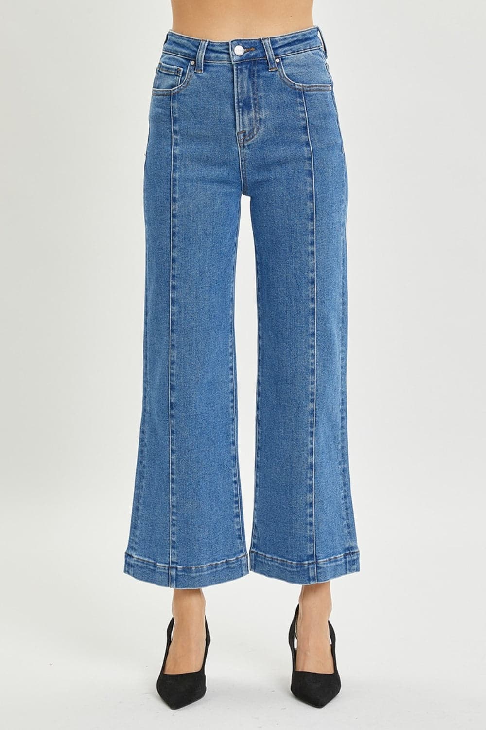 Risen Full Size High Rise Wide Leg Jeans.