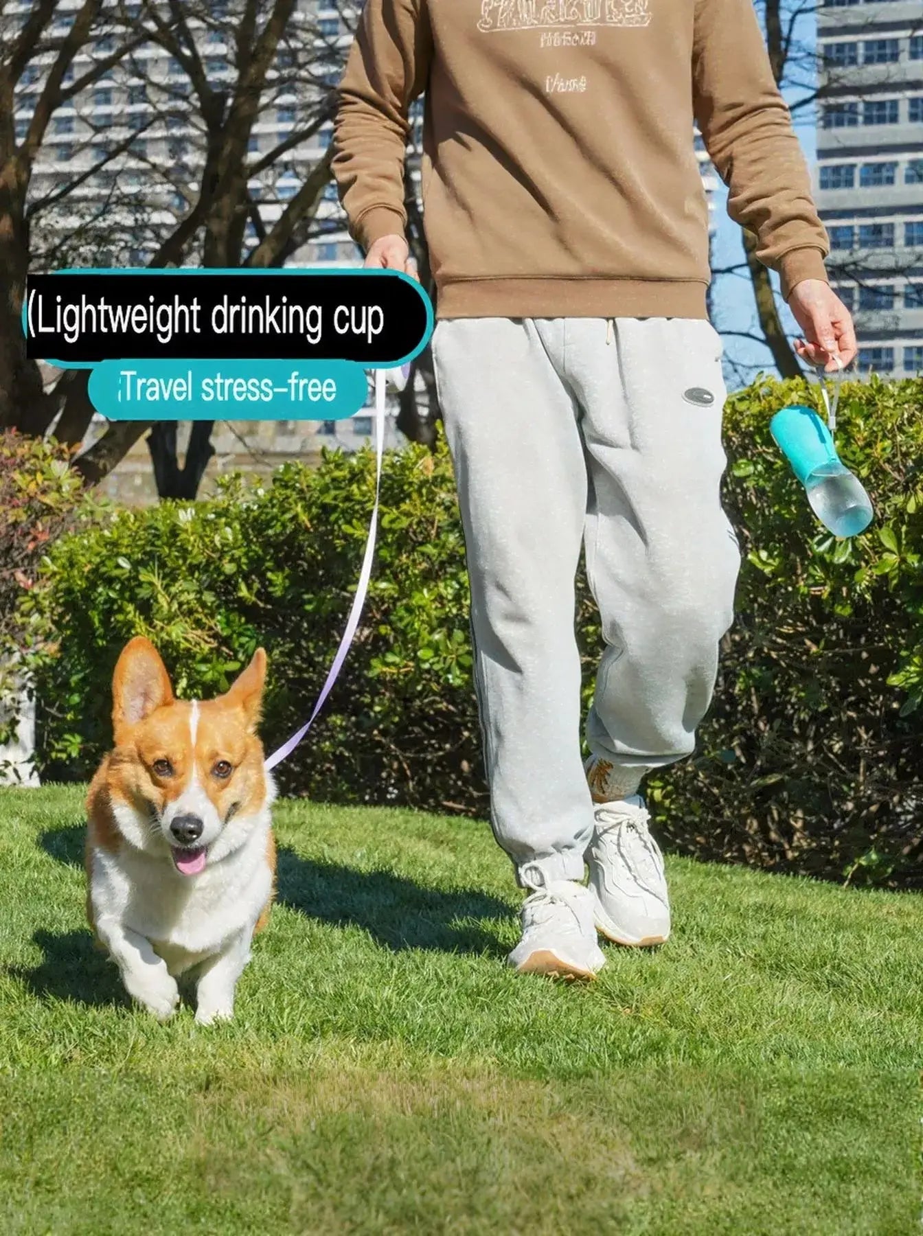 Portable Leak-Proof Pet Water Bottle with Drinking Bowl Simply Love